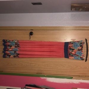 Strapless floor length sun dress